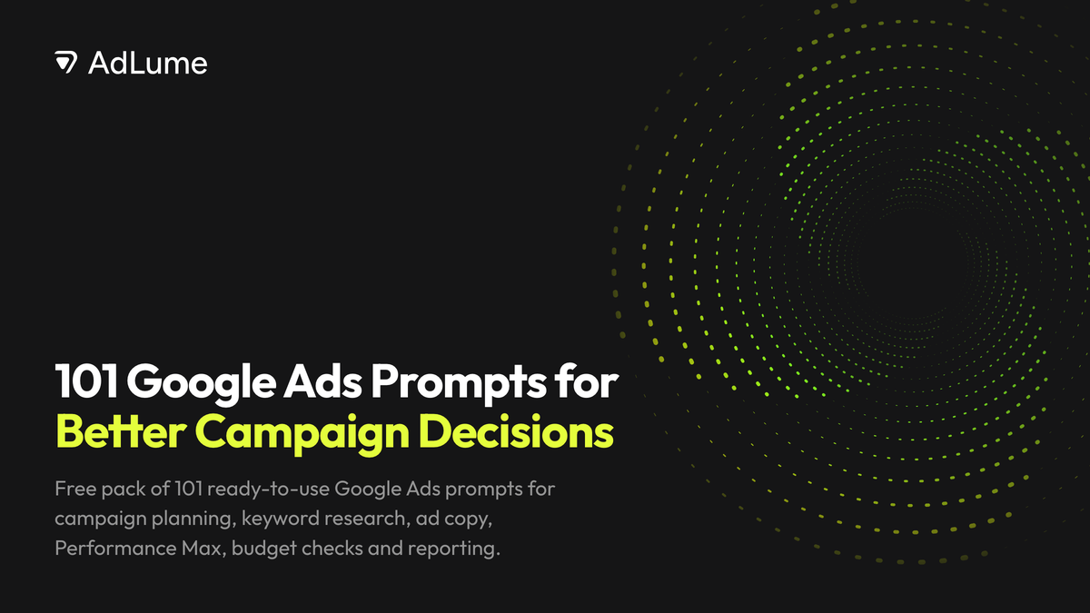 101 Google Ads Prompts for Better Campaign Decisions, AdLume