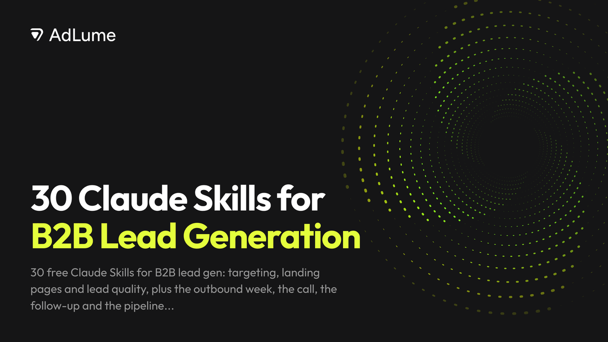 30 Claude Skills for B2B Lead Generation, AdLume