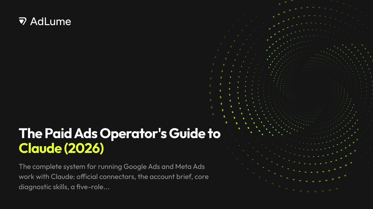 The Paid Ads Operator's Guide to Claude (2026), AdLume